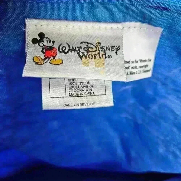 Disney Characters Nylon Tote Bag Carry On Blue Large MICKEY POOH GOOFY DONALD - Picture 6 of 8